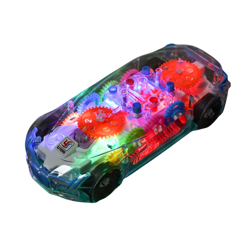Treasure Corner Transparent Gear Mechanical Race Car Toy with Lights