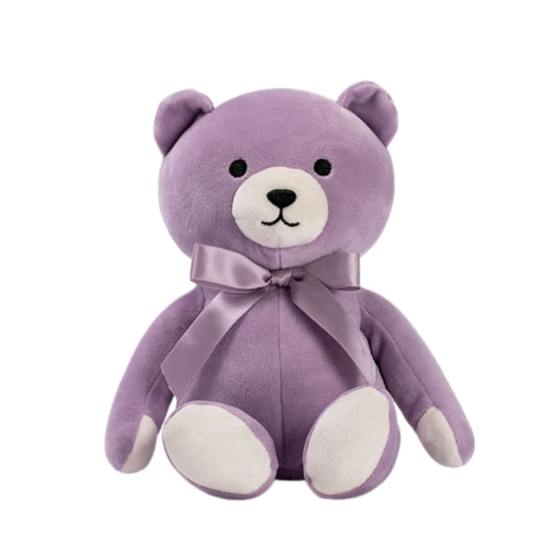 Treasure Corner Purple Plush Teddy Bear with Satin Bow