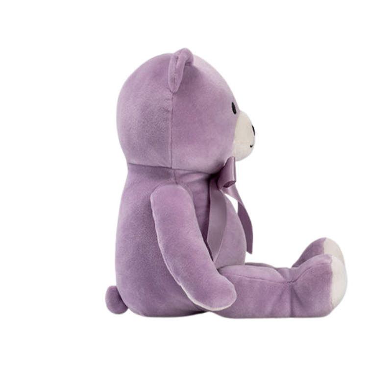 Treasure Corner Purple Plush Teddy Bear with Satin Bow